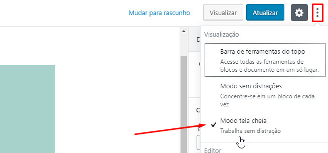 Tela Cheia Editor WordPress 5 Tela Cheia Editor WordPress 5