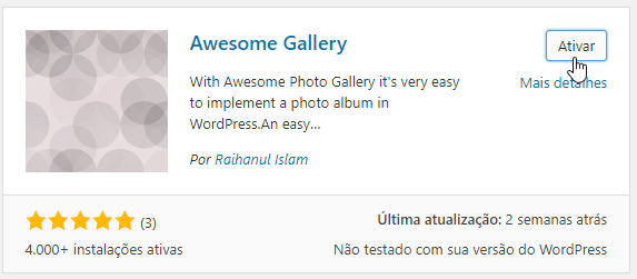 Ativando o Plugin Ativando o Plugin