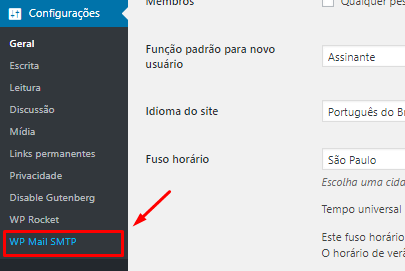 Acessar plugin para configurar o envio de e-mails no WordPress