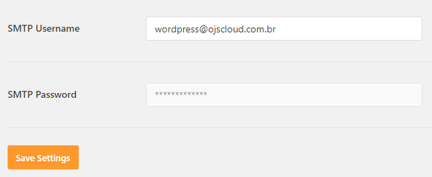 Senha SMTP Desativada
