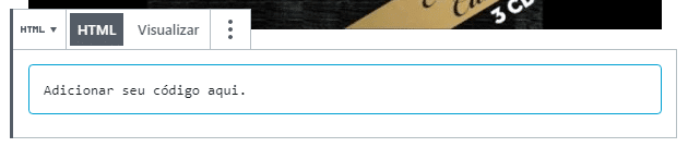 adicione um código de incorporação personalizado no wordpress blog