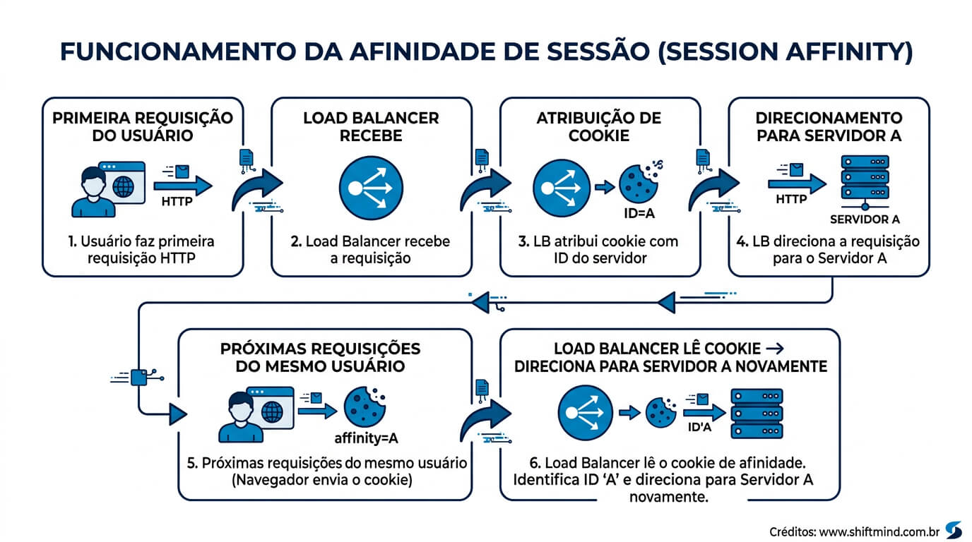 O que é: Afinidade de Sessão (Session Affinity)