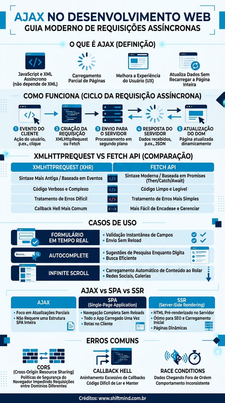 AJAX: como funciona, quando usar e exemplos práticos em JavaScript