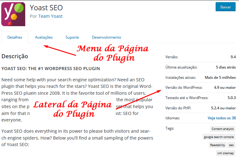 Página do Plugin no Diretório de Plugin do WordPress